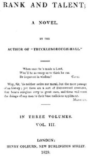 [Gutenberg 54864] • Rank and Talent; A Novel, Vol. 3 (of 3)